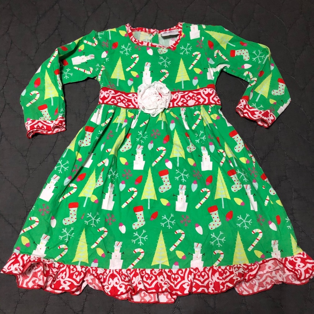 Ann Loren Christmas dress snowmen candy cane light